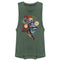 Junior's Marvel Captain Marvel Flannel Patch Print Festival Muscle Tee