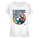 Junior's Marvel Captain Marvel Rainbow Cosmic Vibes T-Shirt