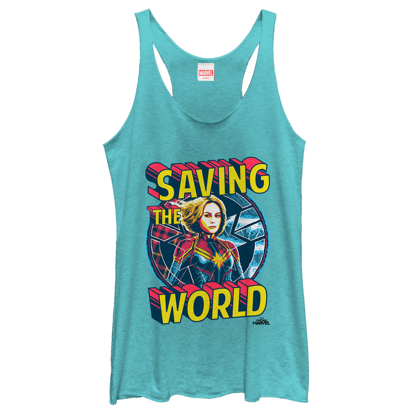 Women's Marvel Captain Marvel Saving the World Racerback Tank Top