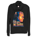 Junior's Marvel Captain Marvel Artistic Profile Cowl Neck Sweatshirt