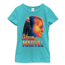 Girl's Marvel Captain Marvel Artistic Profile T-Shirt