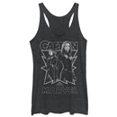 Women's Marvel Captain Marvel Gray Grayscale Portrait Racerback Tank Top