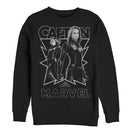 Men's Marvel Captain Marvel Gray Grayscale Portrait Sweatshirt