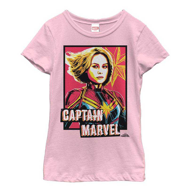 Girl's Marvel Captain Marvel Artistic Portrait T-Shirt