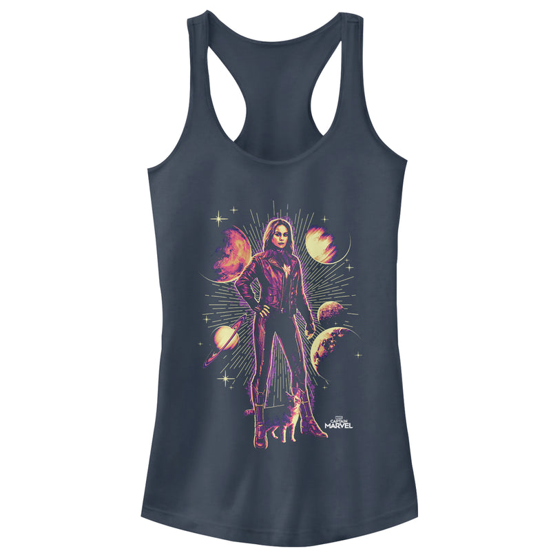 Junior's Marvel Captain Marvel Goose Partners Racerback Tank Top