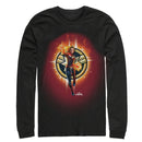 Men's Marvel Captain Marvel Flame Star Symbol Long Sleeve Shirt