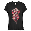 Junior's Marvel Captain Marvel Star Streaks T-Shirt