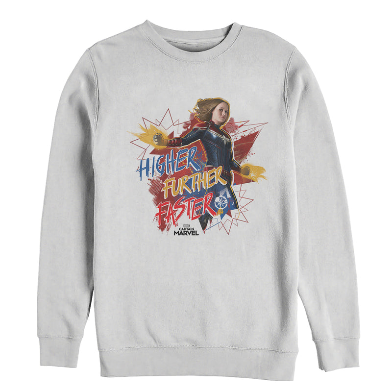 Men's Marvel Captain Marvel Faster Stars Sweatshirt