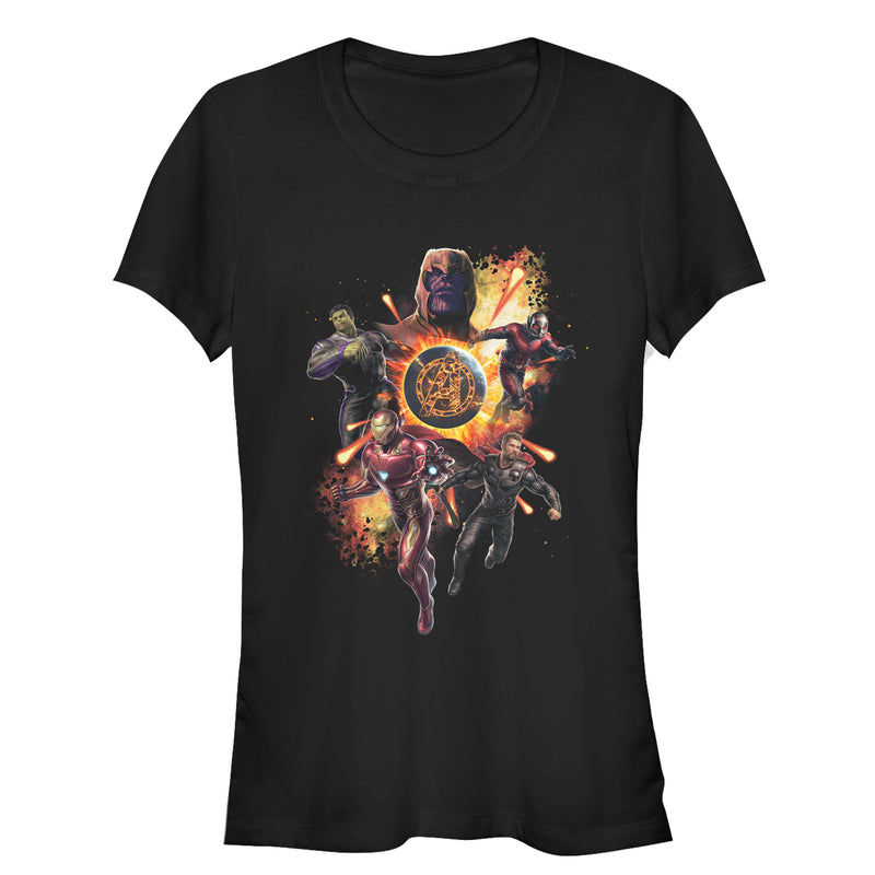 Junior's Marvel Avengers: Endgame Flame Logo T-Shirt