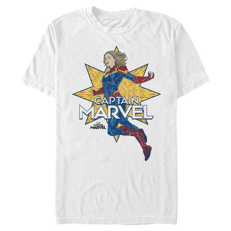 Men's Marvel Captain Marvel Star Jump T-Shirt
