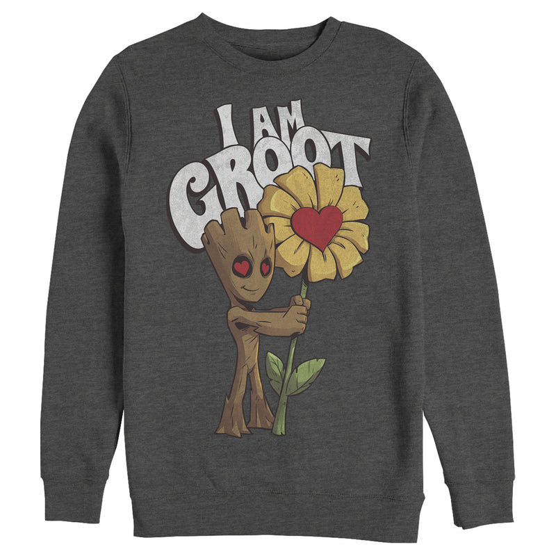 Men's Marvel Valentine's Day Groot Flower Sweatshirt