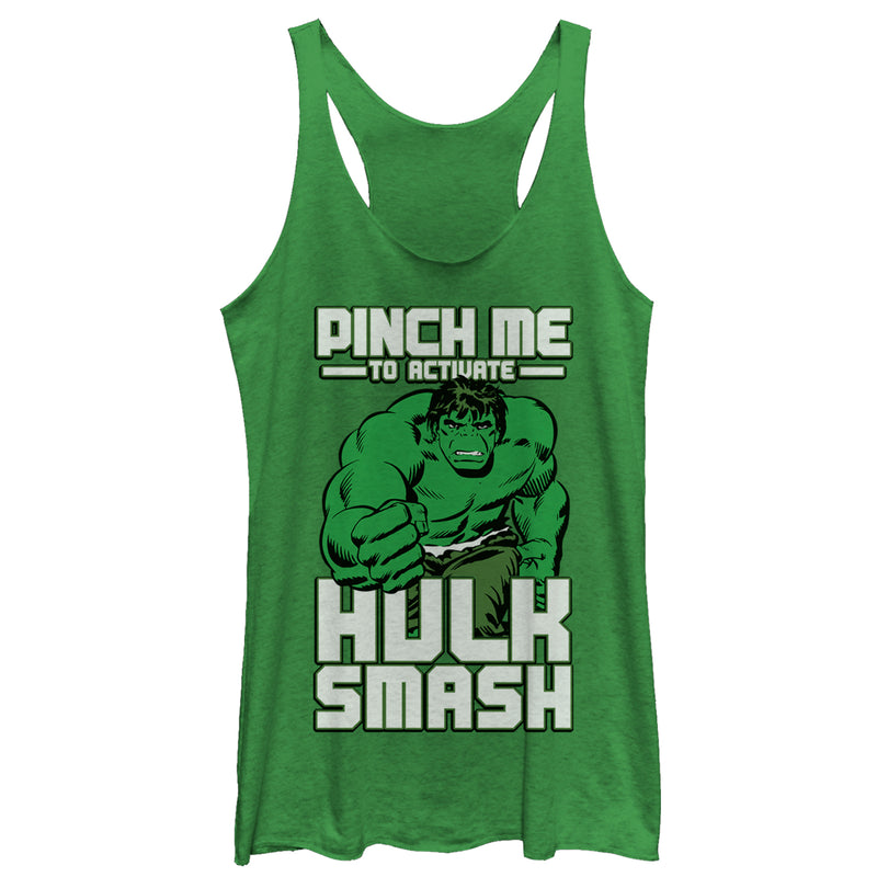Women's Marvel St. Patrick's Day Hulk Smash Racerback Tank Top