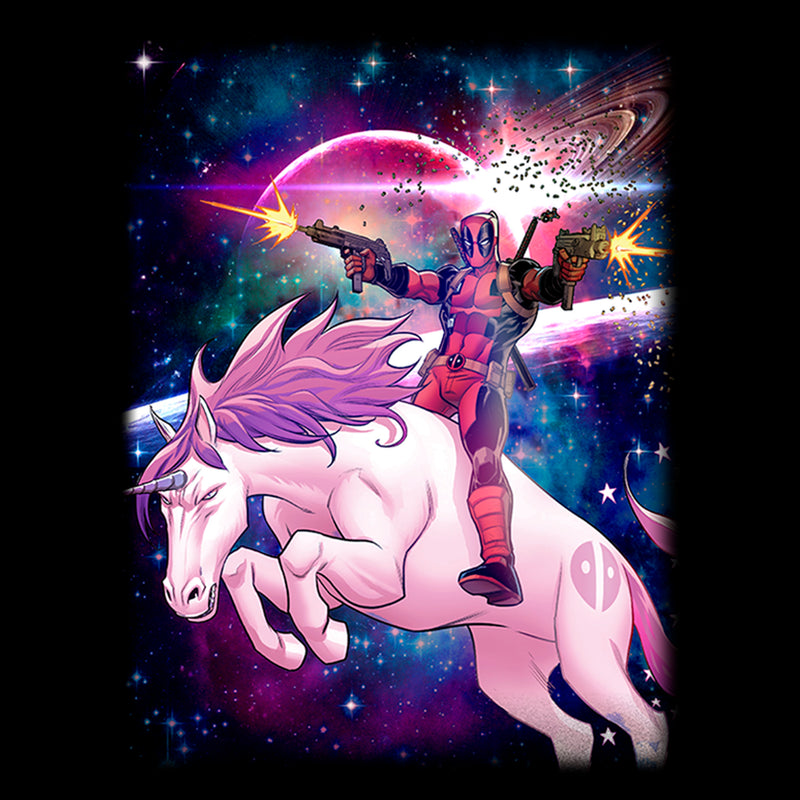 Men's Marvel Legendary Deadpool on Space Unicorn T-Shirt
