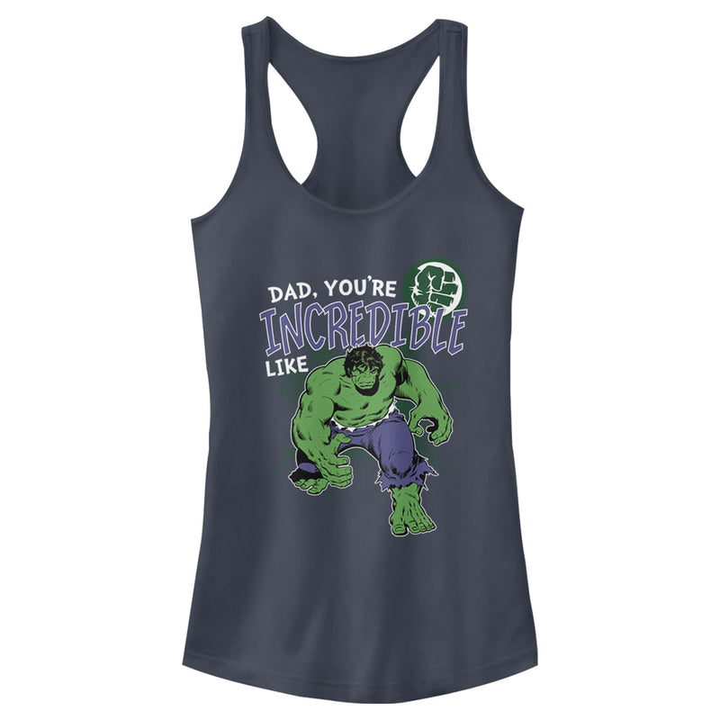 Junior's Marvel Hulk Incredible Dad Father's Day Racerback Tank Top