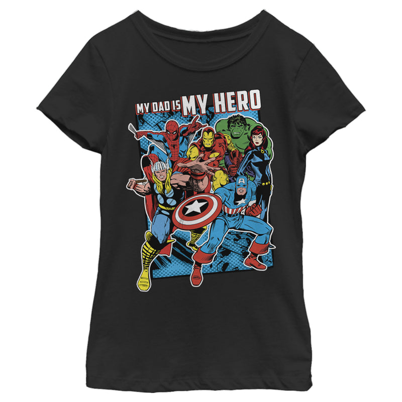 Girl's Marvel Dad My Avenger Hero T-Shirt