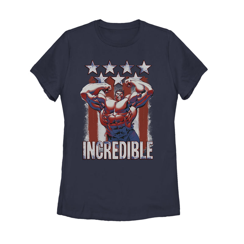 Women's Marvel Fourth of July  Incredible Hulk T-Shirt