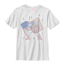 Boy's Marvel Fourth of July  Cartoon Captain America T-Shirt