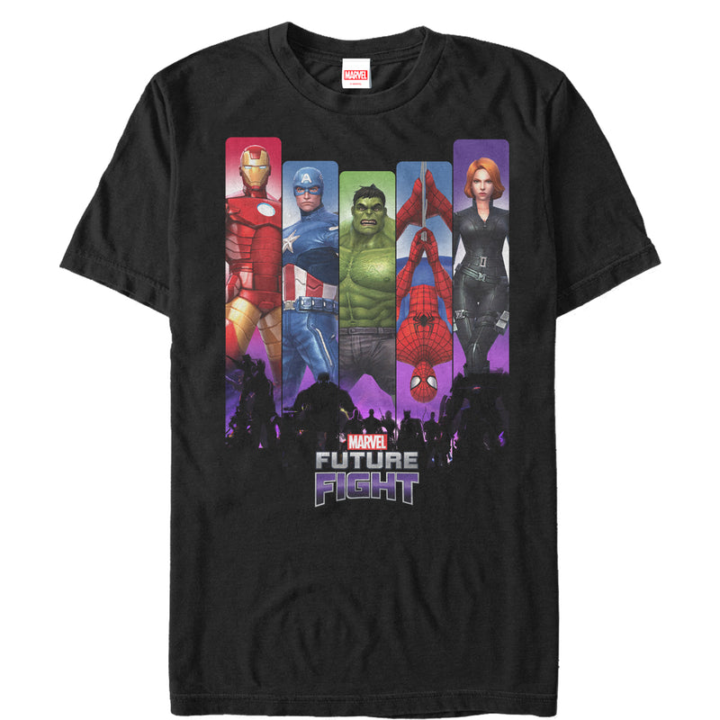 Men's Marvel Future Fight Character Rainbow Panel T-Shirt