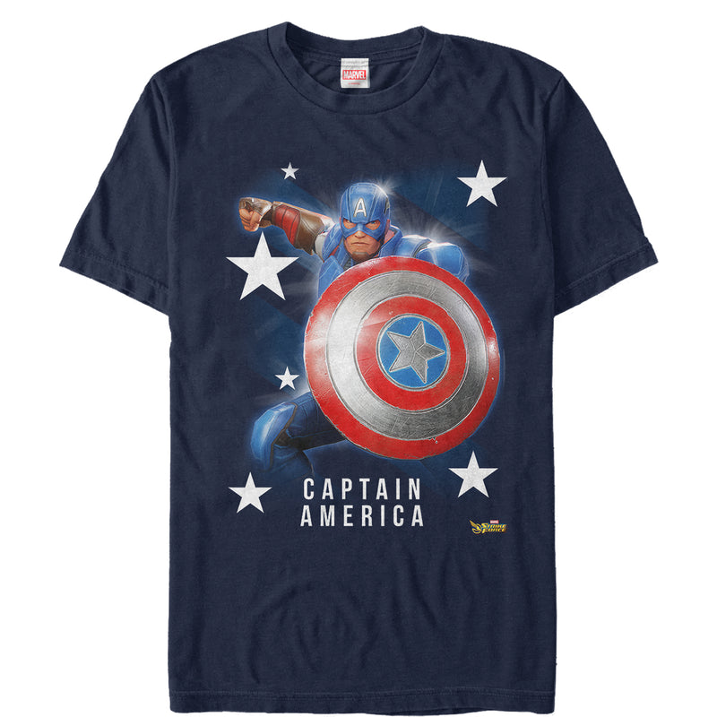 Men's Marvel Strike Force Captain America Stars T-Shirt