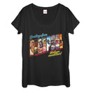 Women's Marvel Deadpool Greetings From Vacation Scoop Neck