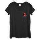 Women's Marvel Deadpool Mini Pocket Friend Scoop Neck