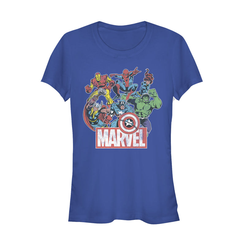 Junior's Marvel Classic Hero Collage T-Shirt