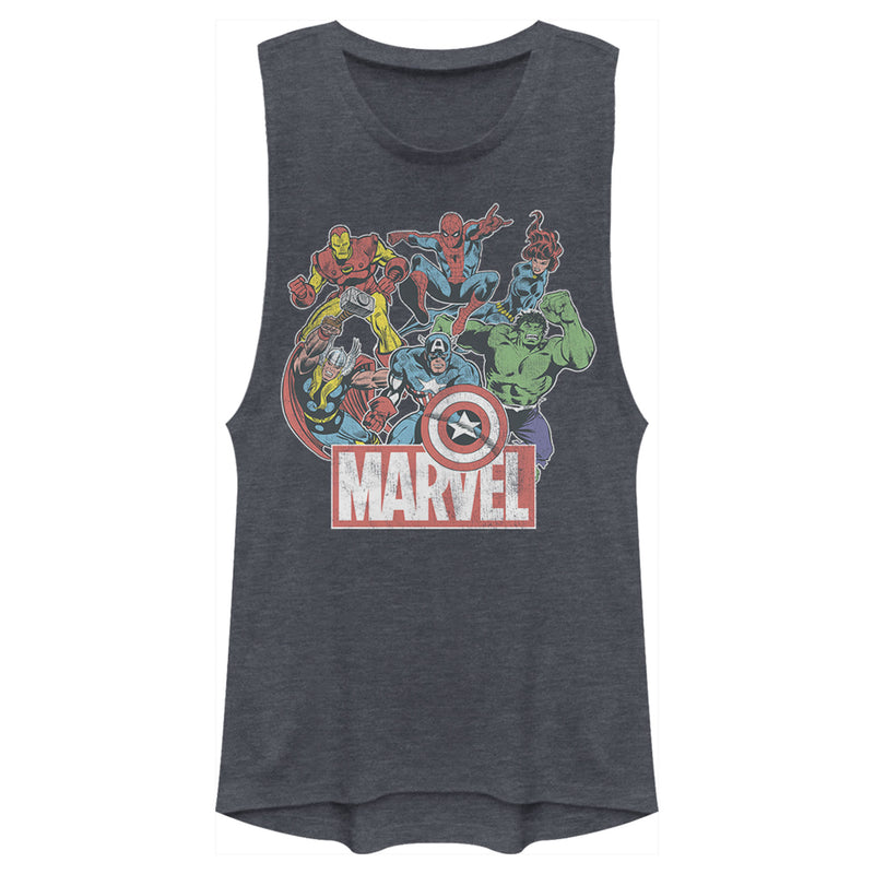 Junior's Marvel Classic Hero Collage Festival Muscle Tee