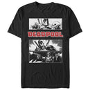 Men's Marvel Deadpool Grayscale Panels T-Shirt