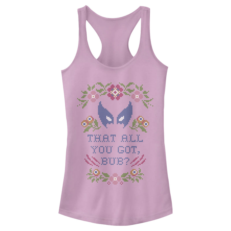 Junior's Marvel X-Men Wolverine Quilt Quote Racerback Tank Top