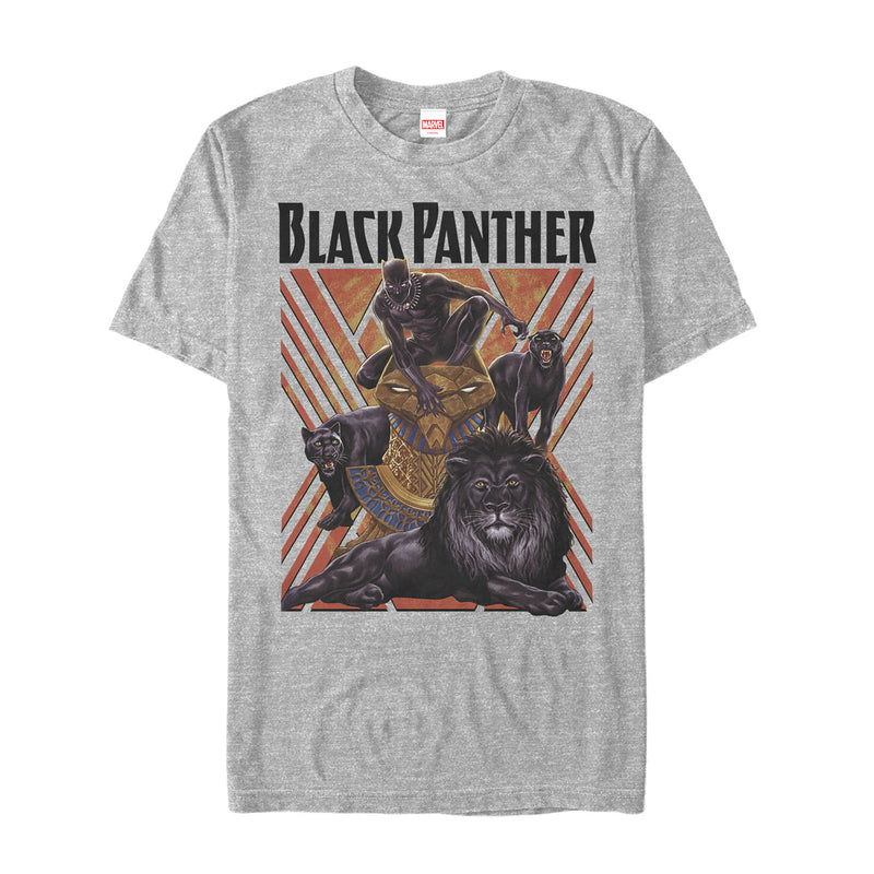 Men's Marvel Black Panther Geometric Jungle Cats T-Shirt