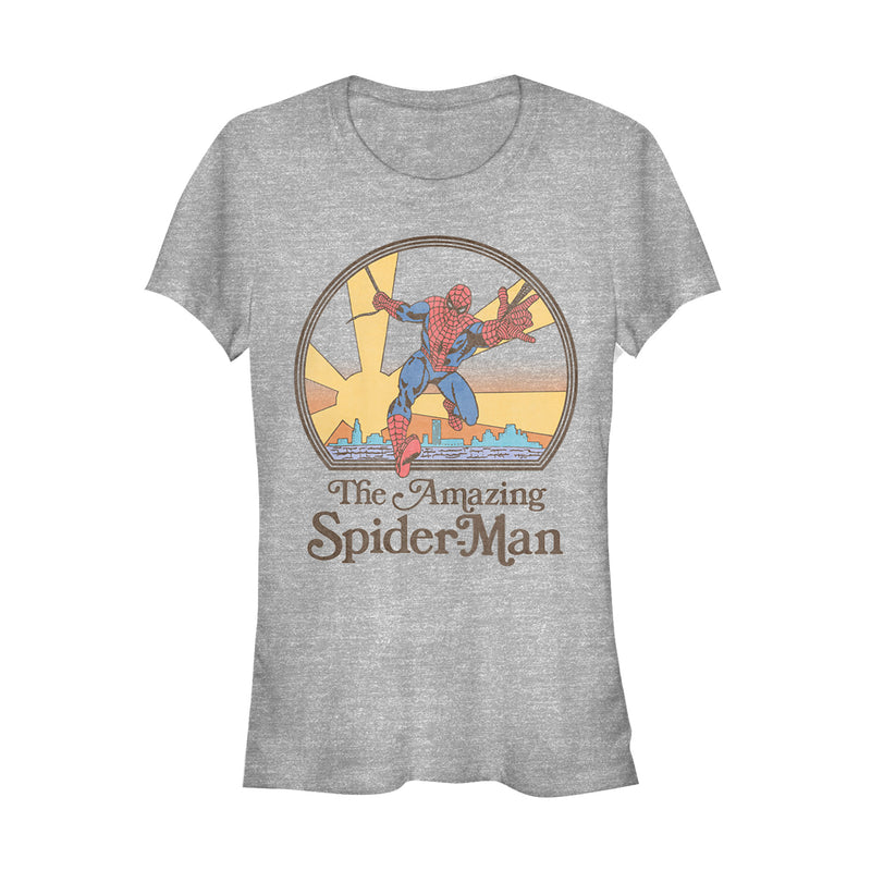 Junior's Marvel Vintage Spider-Man Sun T-Shirt
