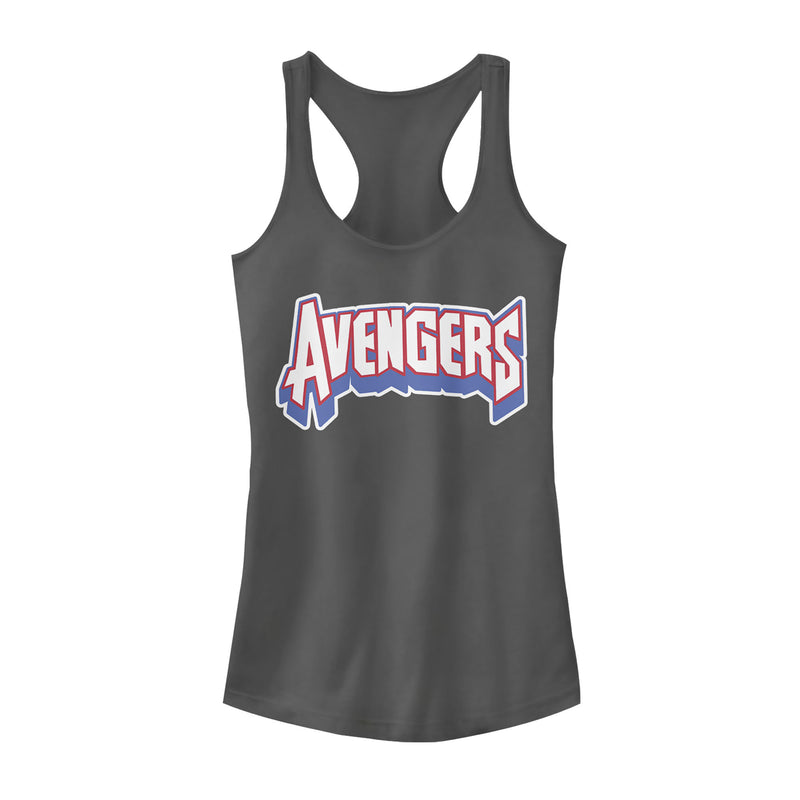 Junior's Marvel Avengers Text Racerback Tank Top