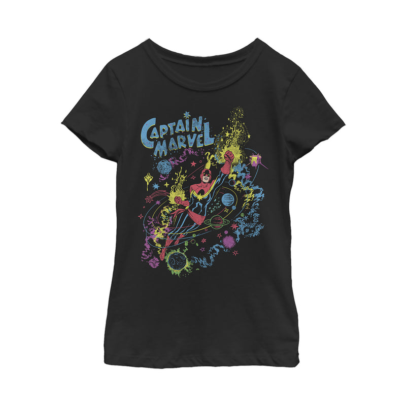 Girl's Marvel Captain Retro Space Traveler T-Shirt