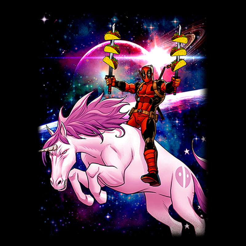 Men's Marvel Taco Deadpool on Space Unicorn Pull Over Hoodie