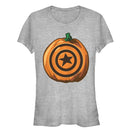 Junior's Marvel Halloween Captain America Shield Pumpkin T-Shirt