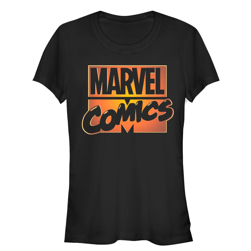 Junior's Marvel Halloween Comics Logo Glow T-Shirt