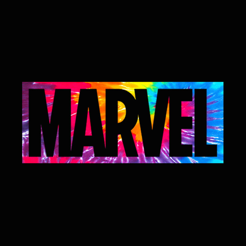 Junior's Marvel Logo Tie-Dye Brick Cowl Neck Sweatshirt