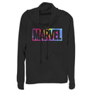 Junior's Marvel Logo Tie-Dye Brick Cowl Neck Sweatshirt