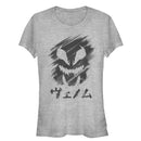 Junior's Marvel Venom Kanji Character Smudge T-Shirt
