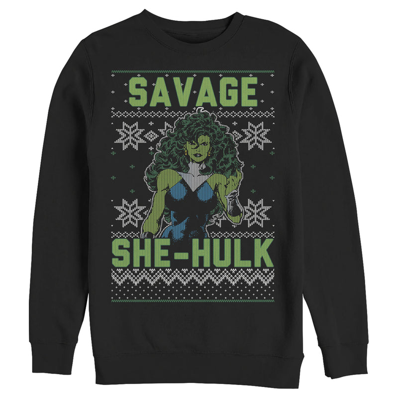 Men's Marvel Ugly Chrristmas She-Hulk Snow Sweatshirt