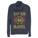 Junior's Marvel Ugly Christmas Captain Marvel Cowl Neck Sweatshirt