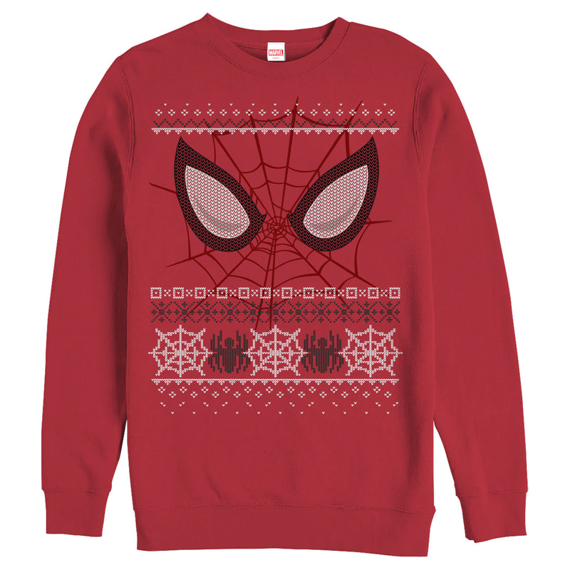 Men's Marvel Ugly Christmas Spider-Man Mask Sweatshirt
