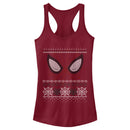 Junior's Marvel Ugly Christmas Spider-Man Mask Racerback Tank Top