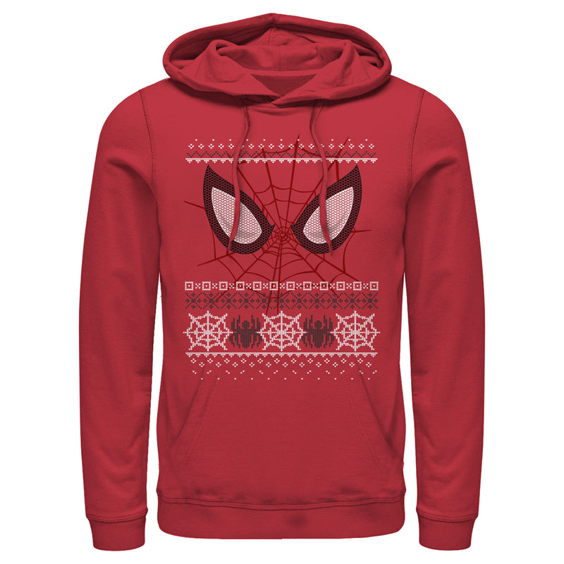 Men's Marvel Ugly Christmas Spider-Man Mask Pull Over Hoodie