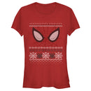 Junior's Marvel Ugly Christmas Spider-Man Mask T-Shirt