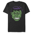 Men's Marvel Hulk Angry Face Build Up Fill T-Shirt