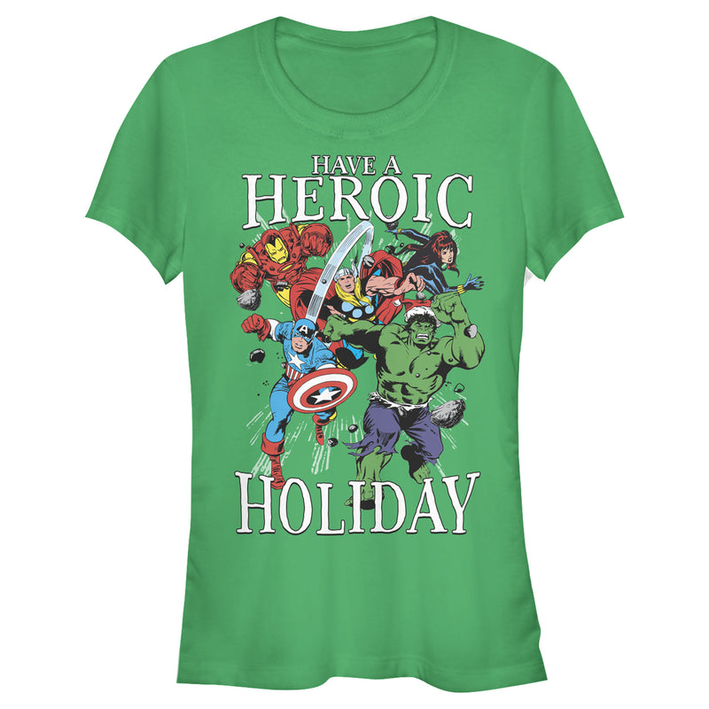 Junior's Marvel Heroic Holiday Avengers T-Shirt
