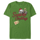 Men's Marvel Christmas Rocket & Groot Dad Greetings T-Shirt