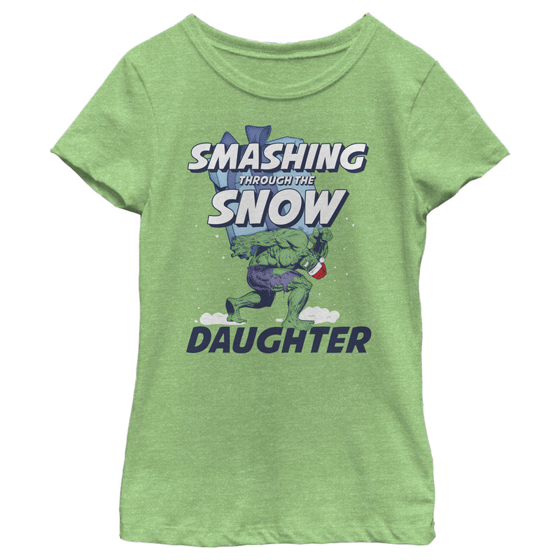 Girl's Marvel Christmas Hulk Daughter Snow T-Shirt