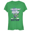 Junior's Marvel Christmas Hulk Sister Snow T-Shirt